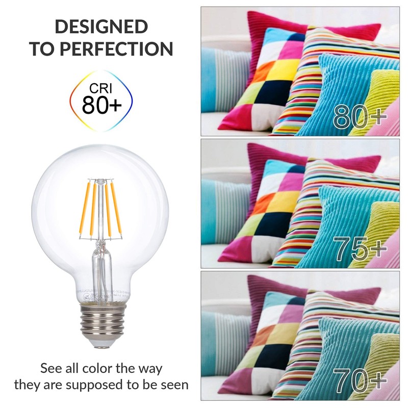 Simba Lighting LED Edison Vintage Vanity Globe Filament G25 (G80)