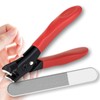 LuSarios ニッパー爪切り 爪やすり(ガラスネイルシャイナー)付き 巻き爪 硬い爪 爪磨き つめやすり (レッド)