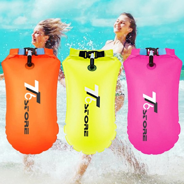 T6 3PC Safety Inflated Swim Buoy Float Tow Open Water
