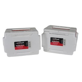 rebelFIN - Duo-Top Worm Box - Live Bait container for Nightcrawler Red Worms - 2-Pack
