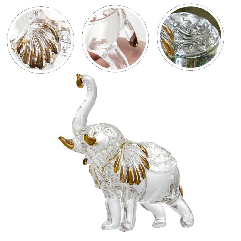 Gatuida Crystal Elephant Figurine Elegant Desktop Decor Craftsmanship Crystal Material