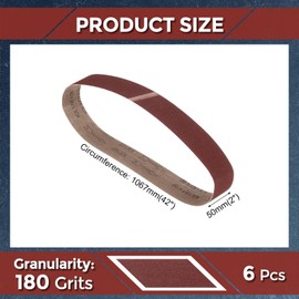 Kozelo 6 Pcs Sanding Belts 2 x 42 Inch 180 Grit Aluminum Oxide Abrasive Sandpaper for Belt Sander Metal Grinding Wood Working Weld Rust Removal