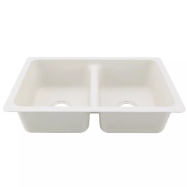 RecPro RV 27" X 16" Double Basin Undermount Kitchen Sink | Stonecase Material
