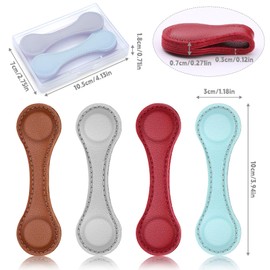 WONVOC 4 PCS Magnetic Bookmarks, Leather Magnetic Bookmarks for Women Men, Double-Sided Magnetic Book Mark Clip for Book Lovers Readers Teachers Students