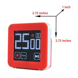 Fooocus Pomodoro Timer, Color Touch Screen, Preset/Custom Modes, Pomodoro Accumulation, Buzzer/Vibration/Flash Alarm for Work, Office, Study, Task, 25/5 min & Custom Countdown Cycle