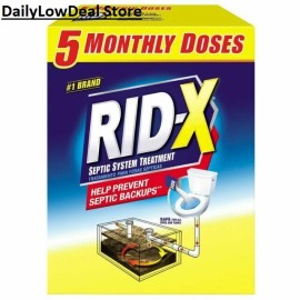 RID-X Septic Treatment, 5 Month Supply Of Powder, (49 oz.) Free Shipping RiDx