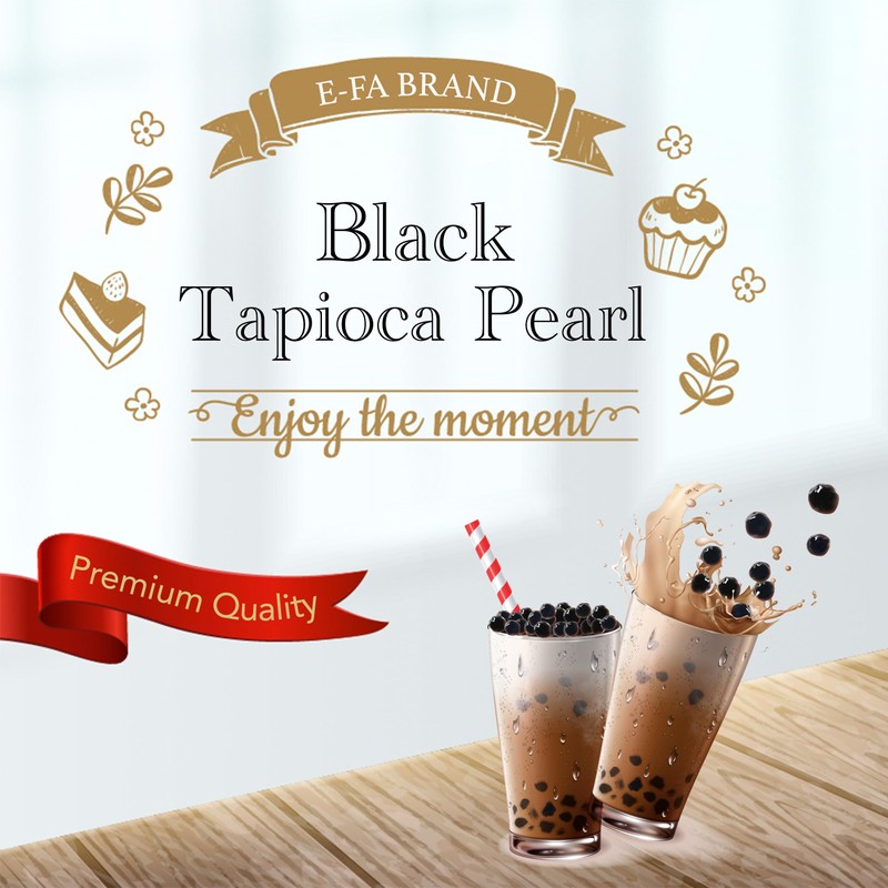 E-FA BRAND Boba Black Tapioca Pearl, Fresh Boba Bubble Tea,