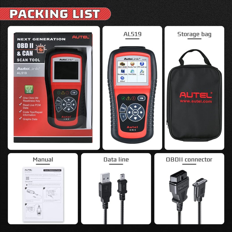 Autel AutoLink AL519 Universal OBD2 Reader Car Diagnostic Scanner Tool