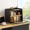 Goozii Black Bread Box for Kitchen Countertop, Large Bread Storage