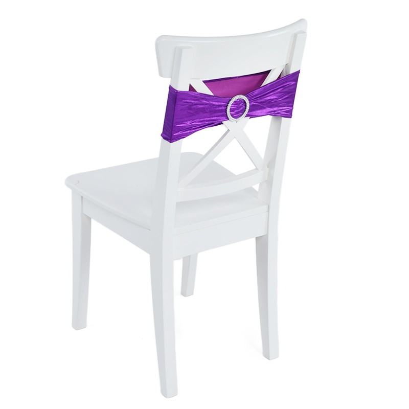10Pcs Chair Cover Bands Elastic Stretch Sashes Bows for Wedding