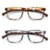 DOOViC 2 Pack Sports Style Reading Glasses TR90 Comfortable and