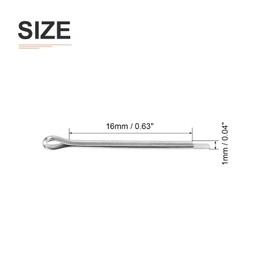 DTGN 1mm x 16mm (DXL) Cotter Clip Pins - 30Pack - Good for Machinery - 304 Stainless Steel Hairpin Fasteners - Silver