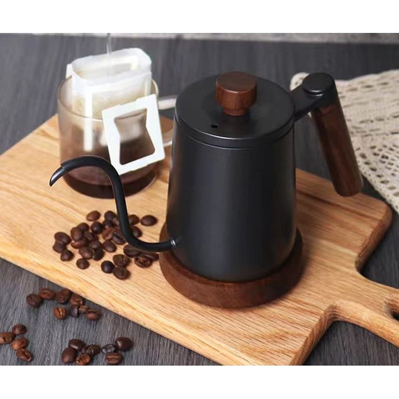 SOVIFKI Coffee Drip Pot, Graduated Drip Pot, Walnut Wood Handle