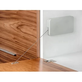 Emuca - Mechanism for Swing Doors Miniwinch with Cover, 14 kg (30,87 lbs), Steel and Plastic, Grey