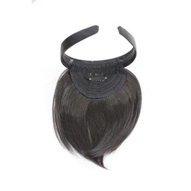 Hair Piece Clip in Bangs Fringe with hair circlet synthetic fiber dark brown HA073T-3