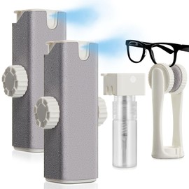 Teenyyou 2 Pack Glasses Cleaner 5-in-1 Eye Glasses Lens Cleaner Multifunctional Eyeglass Cleaner Kit with Microfiber Cleaning Cloth for Glasses Phone PC Travel