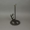 Rustic Brown Cast Iron Deer Antler Countertop Paper Towel Holder