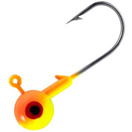Dr.Fish 20 Pack Fishing Jig Heads, Crappie Jig Round Ball Head Freshwater Fishing Hooks Bass Trout Panfish Walleye Bluegill Saltwater 3/8oz Orange/Yellow
