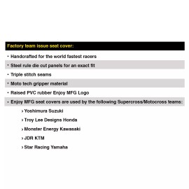 Honda 2003-2019 Honda CRF 150 F SEAT COVER by Enjoy MFG BLACK & RED GRIPPER #187