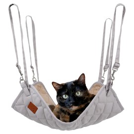 Nekomamire Cat Hammock, For All Seasons, Load Capacity 22.0 lbs (10 kg), Hanging Bed, Reversible, Denim Fabric & Boa Fabric, Washable, Stable, Adjustable Length, Large Cats