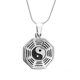 Treasure Bay Beautiful 925 Sterling Silver Yin Yang Pendant Necklace on Chain