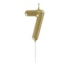 Metallic Number 7 Party Pick Candle - 4.7" | Gold