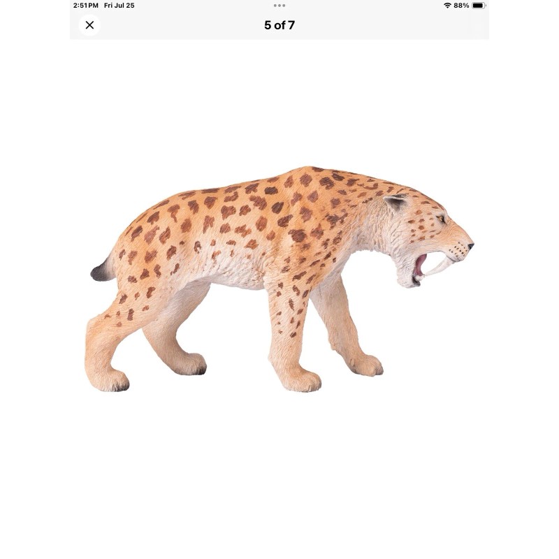 Mojo Smilodon, Sabre Tooth model figure toy Jurassic prehistoric figurine