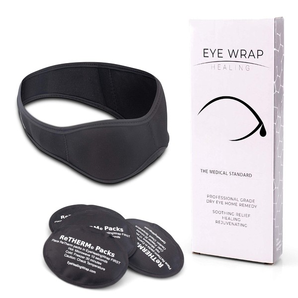 Neoprene Hot Cold Compress Eye Mask - EyeWrap by FaceWrap System - Ice Packs for Swelling, Dry Eye, Puffy Eyes - Cooling Mask Helps Puffiness, Headaches, and Migraines