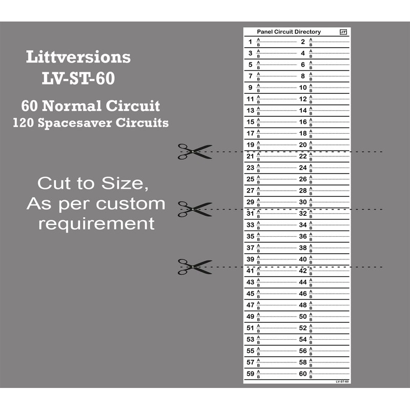 Littversions 2 Pack Standard 60 Circuits Vinyl Fuse Box Circuit