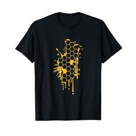Honeycomb Pattern Dripping Honey Beekeeper Bee Hive Lover T-Shirt