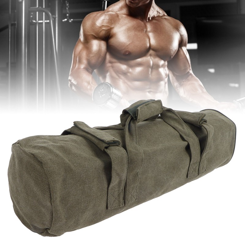 Adjustable Fitness Sandbags Canvas WeightBearing Training Bag for Garden Training(Military