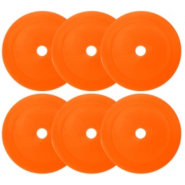 PATIKIL 6 Inch Flat Cones,6 Pcs Spot Markers Small Flat Soccer Training Cones for Football Basketball Agility Practice Sports Training Equipment, Orange