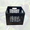 FLI Products Heavy-Duty Black Milk Crates for Storage, Organization &