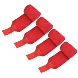 4Pcs Horse Leg Warp, Polyester Self Adhesive Breathable Wear Resistant Animal Leg Bandage for Cows Horses Dogs Cats(Red)