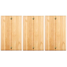 3PC Solid Wood Light Switch Plate Blank Wall Plate Light Switch Cover Quality Raw Wooden Switch Plate Decorative Bamboo Single Toggle Wall Plates