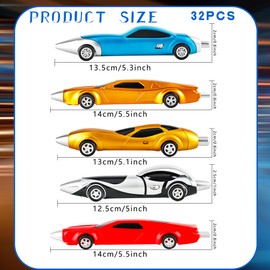 Spaluck 32 Pcs Car Pen Bulk Fun Pens Racing Pen with Moving Wheels Novelty Pens for School Stationery Party Goodie Bags and Classroom Rewards, 4 Styles