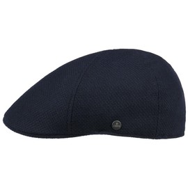 LIERYS Mackenzie Men's Flat Cap with Cashmere - Made in the EU - Lined with Cotton - Cap Made of 71% Wool, 25% Cotton, 4% Cashmere - Men's Hat Autumn/Winter, darkblue