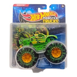 Hot Wheels Monster Trucks Gunkster, Green Die-Cast Vehicle, Large Wheels