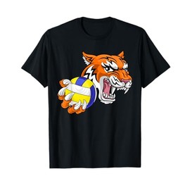 Tiger Volleyball Animal Cartoon Character T-Shirt