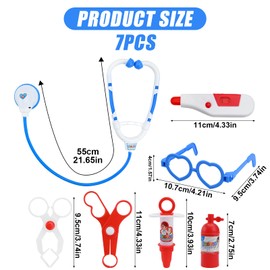 7 Pcs Kids Doctors Kit,Doctor Pretend Role Play Medical Kit Doctor Set for kids,Children Doctors Play Set Toy Doctors Set for Kids 3+ Years Boys Girls Role Play Educational Toys Gifts (Blue)