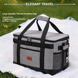 Cooling Backpack, Large Insulated Cool Bag, 25 L Waterproof Cool Bag, Backpack, Lunch Bag, Ultralight Backpack, Picnic Bag, Thermal Bag, Large Capacity for Beach, Camping, BBQ (Grey)