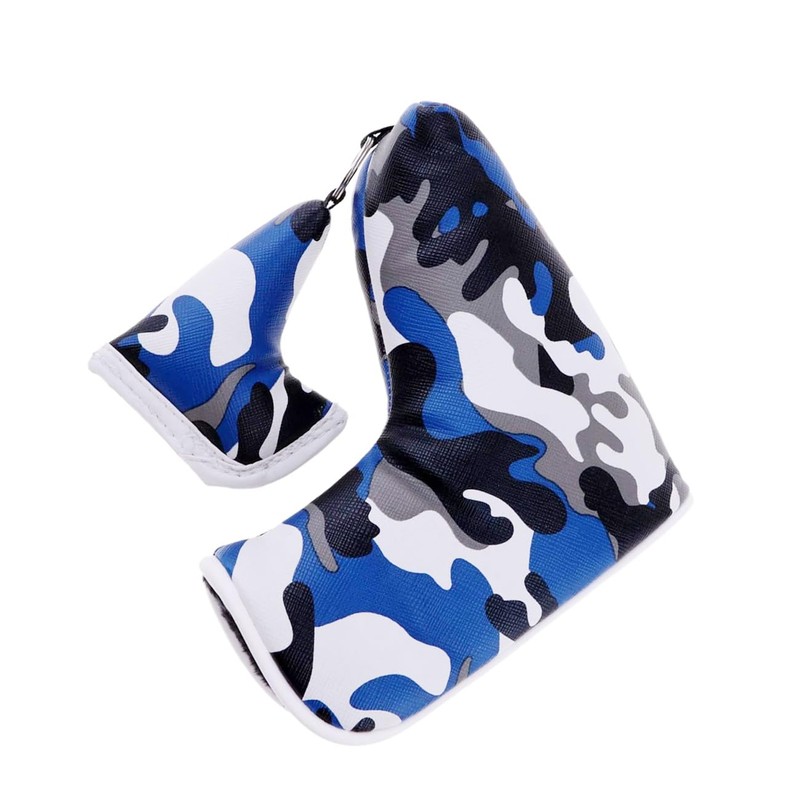 1x Premium PU Camouflage Pattern Blue Golf Blade Putter Cover