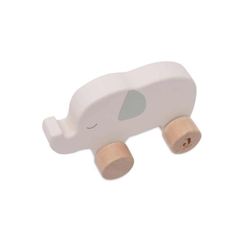 Jollein 112-001-67091 Wooden Toy on Wheels Elephant