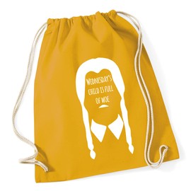Hippowarehouse wednesday's child is full of woe Drawstring Cotton School Gym Bag 37cm x 46cm, 12 litres