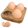 4 Slots Wooden Egg Tray, Egg Holder for Kitchen Refrigerator