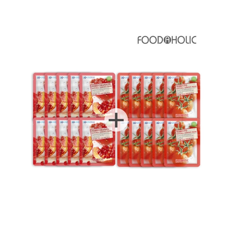 (20 pieces pomegranate + tomato) Food 3D Natural Essence Mask