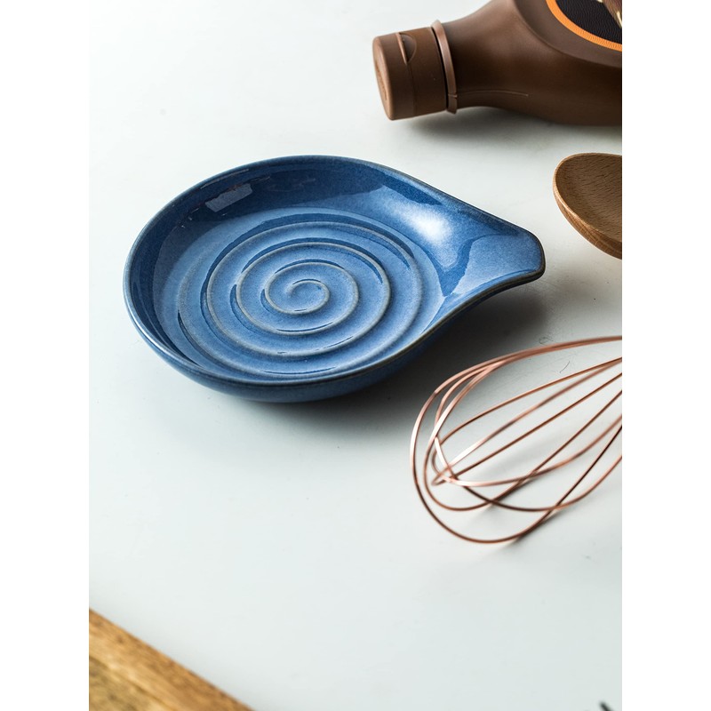 Cormomu Spoon Rest, Large Ceramic Spoon Holder for Stove Top,