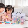 Lesbin 3-Tier Craft Storage Box, 30 Compartments Clear Plastic Craft