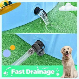Foldable Hard Plastic Pool For Dogs And Kids, Non-Slippery Dog Kiddie Swimming Pool With PP Boards, Indoor&Outdoor Pet Bathing Tub With Water Drainage (32" X 8") - Size: S - 32"