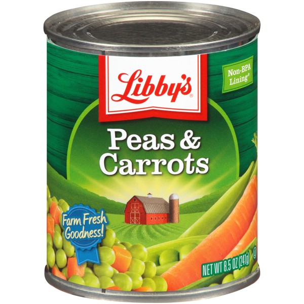 Libby's Peas & Carrots | Appealingly Tender & Succulent | Sweet Flavor | Creamy Smooth | Farm Fresh Goodness | No Preservatives | 8.5 Ounces (Pack of 12)